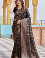 Dissemble Black Kanjivaram Silk Saree With Excellent Blouse Piece