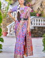 Flattering Lavender Pashmina saree With Tantalizing Blouse Piece