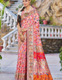 Elegant Pink Pashmina saree With Grandiose Blouse Piece