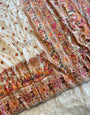Refreshing Beige Nylon Dola Pashmina Saree With Grandiose Blouse Piece
