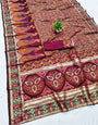 Lissome Wine Nylon Dola Pashmina Saree With Beauteous Blouse Piece