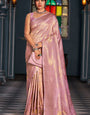 Enchanting Lavender Kanjivaram Silk Saree With Denouement Blouse Piece