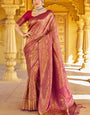 Fragrant Purple Kanjivaram Silk Saree With Devastating Blouse Piece