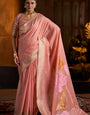 Elision Peach Cotton Silk Saree With Felicitous Blouse Piece