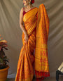 Majesty Mustard Patola Silk Saree with Zephyr Blouse Piece