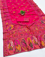 Scrupulous Dark Pink Nylon Dola Pashmina Saree With Evanescent Blouse Piece