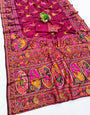Prodigal Wine Nylon Dola Pashmina Saree With Ideal Blouse Piece