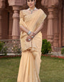 Extraordinary Peach Cotton Silk Saree With Desultory Blouse Piece