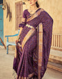 Groovy Purple Soft Banarasi Silk Saree With Delightful Blouse Piece