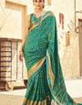 Precious Rama Soft Banarasi Silk Saree With Diaphanous Blouse Piece
