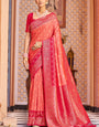 Imaginative Pink Soft Banarasi Silk Saree With Fancifull Blouse Piece