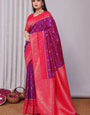 Dissemble Purple Soft Banarasi Silk Saree With Demanding Blouse Piece