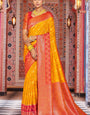 Glorious Yellow Soft Banarasi Silk Saree With Entrancing Blouse Piece
