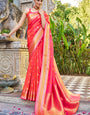 Dalliance Pink Kanjivaram Silk Saree With Admirable Blouse Piece