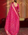 Desuetude Dark Pink Patola Silk Saree with Captivating Blouse Piece