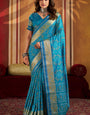 Engaging Firozi Patola Silk Saree with Sempiternal Blouse Piece