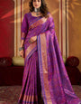 Invaluable Purple Patola Silk Saree with Energetic Blouse Piece