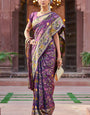 Prodigal Purple Paithani Silk Saree With Glorious Blouse Piece