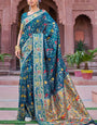 Exquisite Rama Paithani Silk Saree With Enamoring Blouse Piece