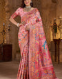 Charming Pink Pashmina Saree With Appealing Blouse Piece