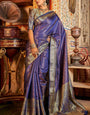 Redolent Blue Kanjivaram Silk Saree With Fugacious Blouse Piece