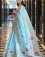 Panoply Sky Cotton Silk Saree With Ephemeral Blouse Piece