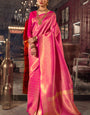 Brood Pink Kanjivaram Silk Saree With Super classy Blouse Piece