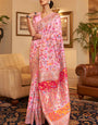 Marvellous Pink Pashmina saree With Cynosure Blouse Piece