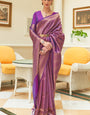 Assemblage Purple Kanjivaram Silk Saree With A glam Blouse Piece