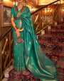 Divine Rama Kanjivaram Silk Saree with Fairytale Blouse Piece