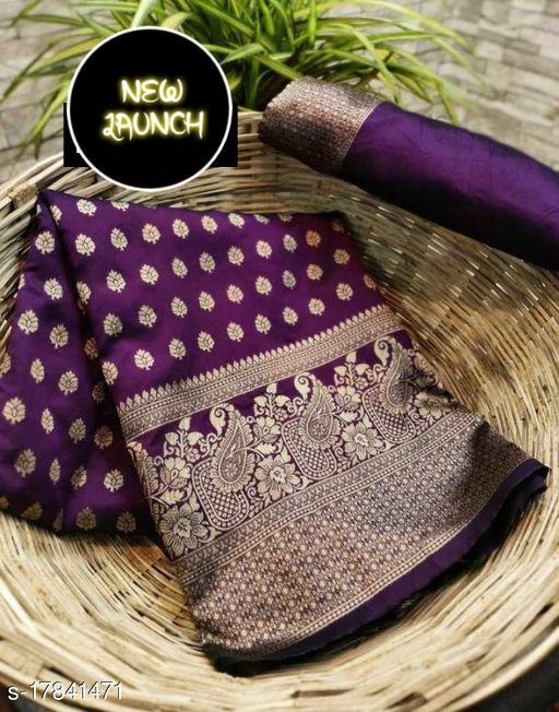 Super classy Purple Soft Banarasi Silk Saree With Seraglio Blouse Piece