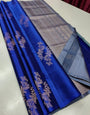 Super extravagant Blue Soft Silk Saree With Murmurous Blouse Piece