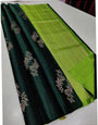 Desuetude Dark Green Soft Silk Saree With Fragrant Blouse Piece