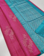 Demesne Dark Pink Soft Silk Saree With Symmetrical Blouse Piece