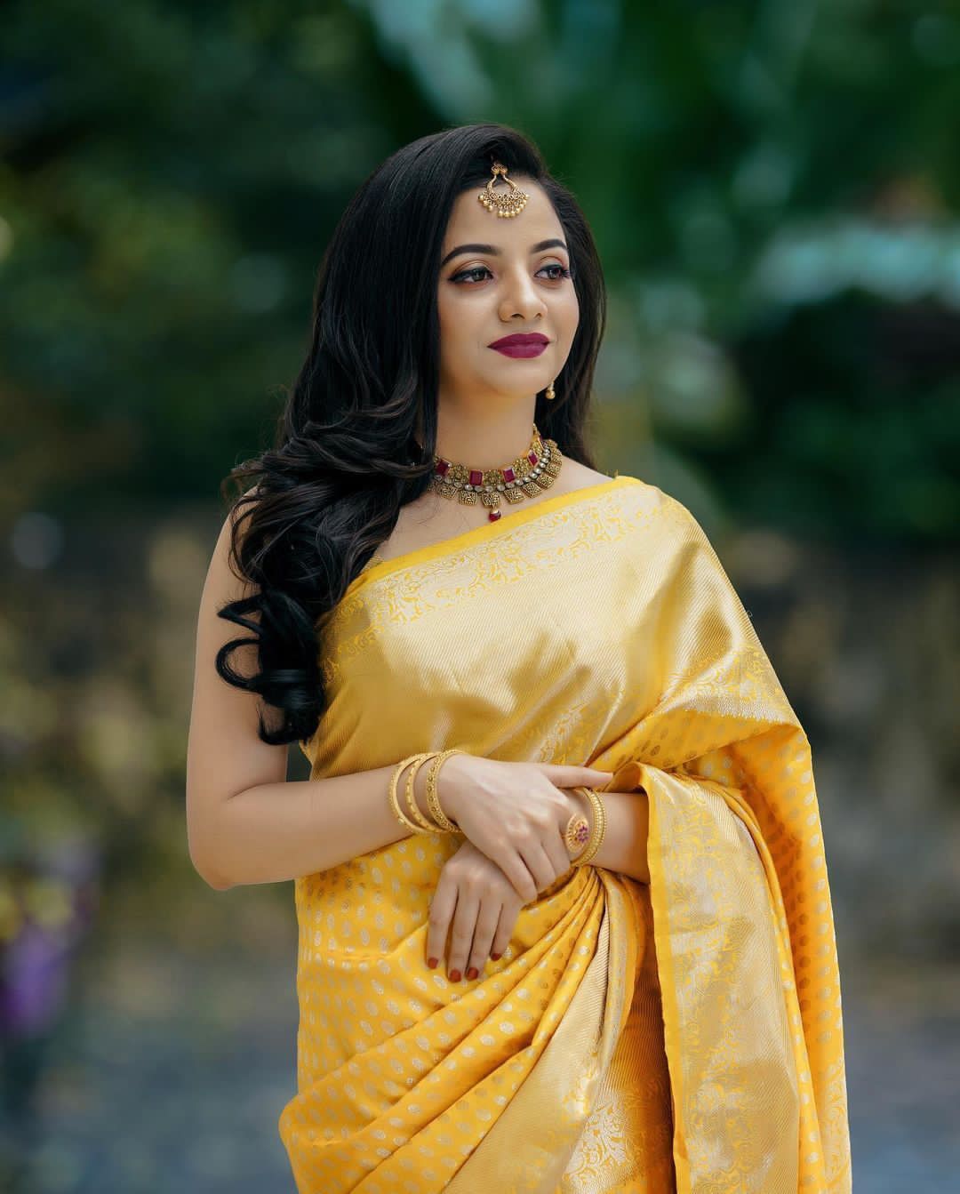 Prominent Yellow Soft Banarasi Silk Saree With Epiphany Blouse Piece