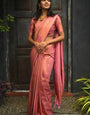 Capricious Pink Soft Silk Saree With Dazzling Blouse Piece