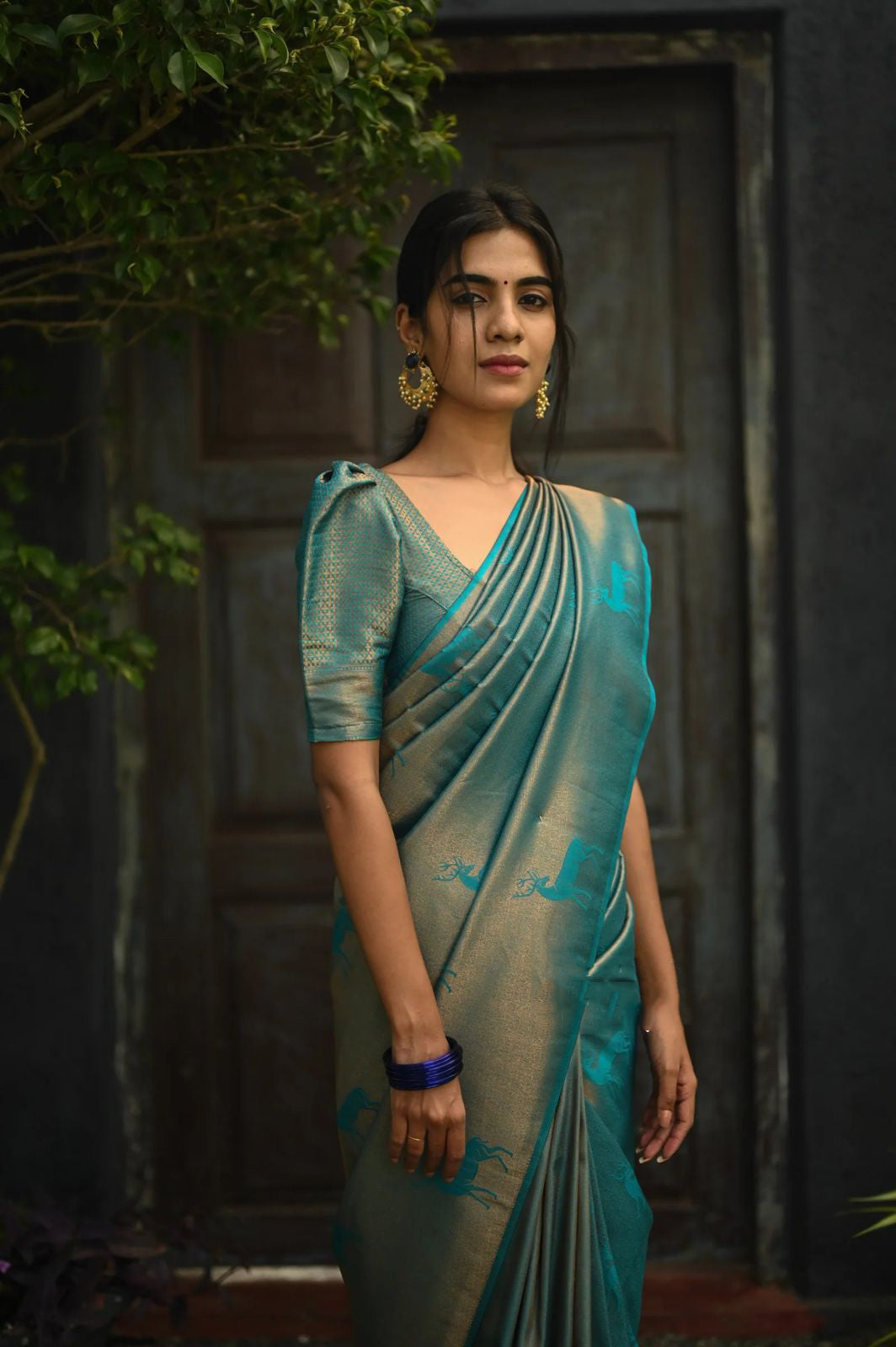 Skinny Sky Soft Silk Saree With Unique Blouse Piece