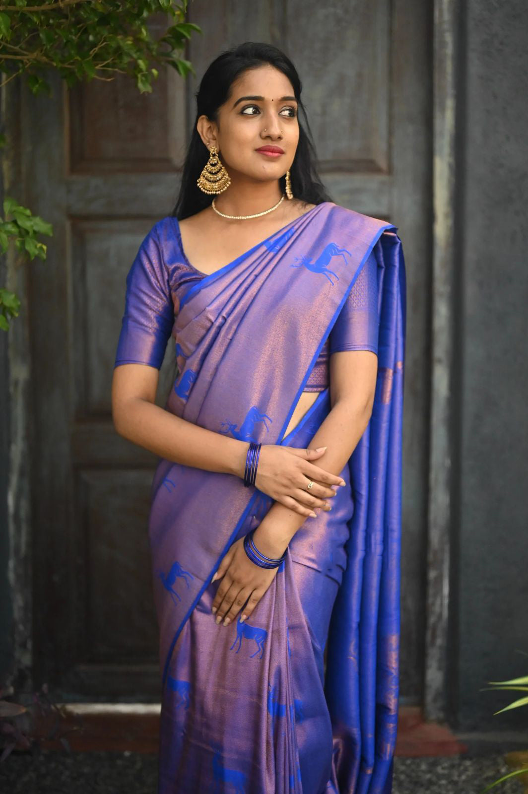 Enigmatic Royal Blue Soft Silk Saree With Flattering Blouse Piece