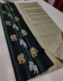 Inimitable Green Soft Silk Saree With Nectarous Blouse Piece