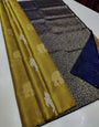 Ineffable Mustard Soft Silk Saree With Sonorous Blouse Piece