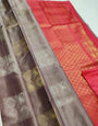 Resonant Grey Soft Silk Saree With Ephemeral Blouse Piece