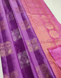 Rhapsodic Purple Soft Silk Saree With Dulcet Blouse Piece