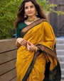 Flameboyant Mustard Soft Silk Saree With Ebullience Blouse Piece