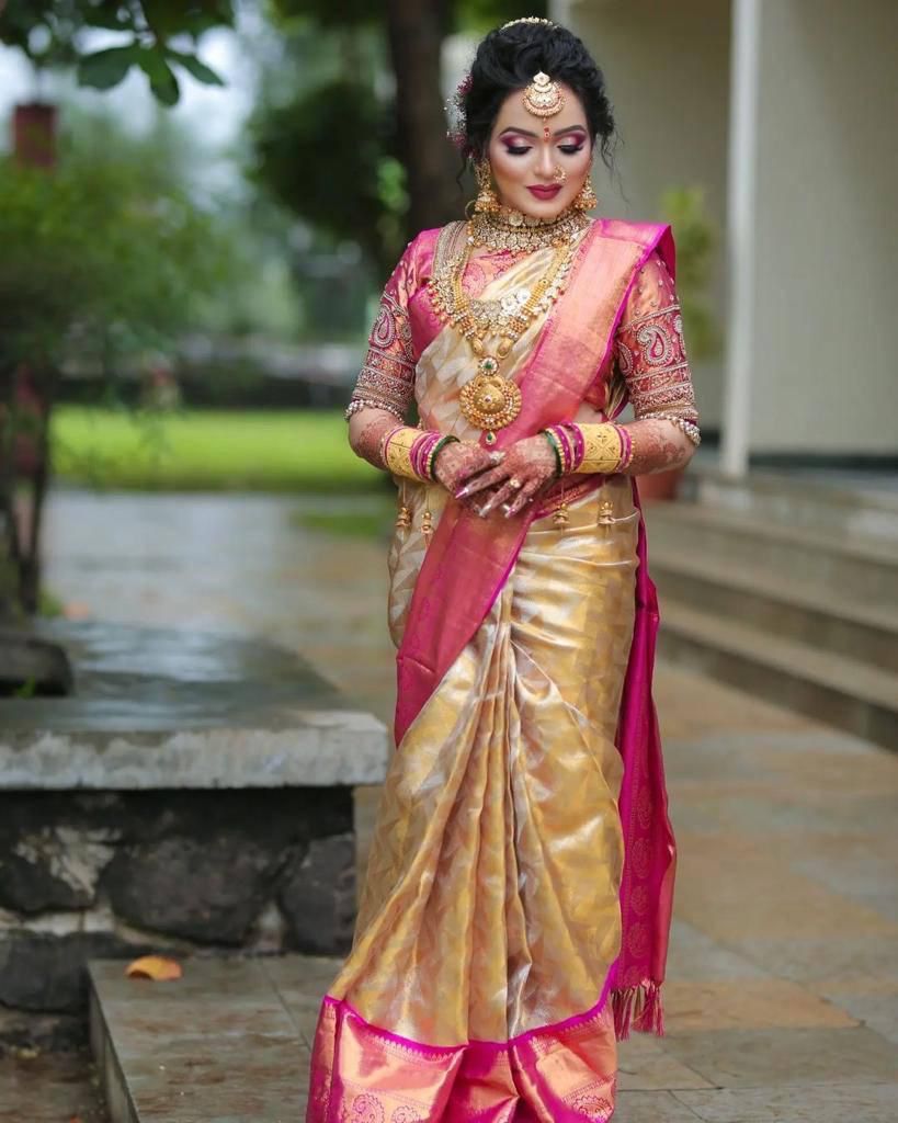 Desiring Beige Soft Silk Saree With Admirable Blouse Piece