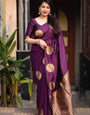 Proficient Purple Soft Silk Saree With Ineffable Blouse Piece