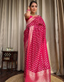 Breathtaking Dark Pink Soft Banarasi Silk Saree With Dulcet Blouse