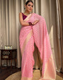 Charismatic Pink Soft Banarasi Silk Saree With Admirable Blouse