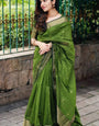 Alluring Purple Green Silk Saree With Vivacious Blouse Piece