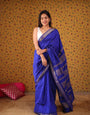 Improbable Royal Blue Soft Silk Saree With Piquant Blouse Piece