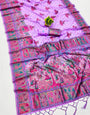 Lovely Lavender Pashmina Saree With Dazzling Blouse Piece